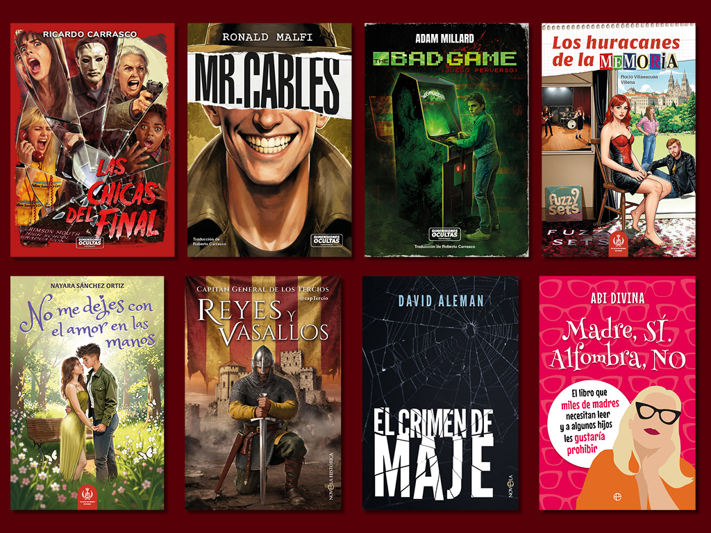 Portadas de libros para Dimensiones Ocultas, Los reyes del mambo y La Esfera de los libros